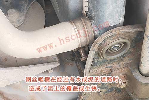 鋼絲喉箍螺絲桿上有泥土的原因